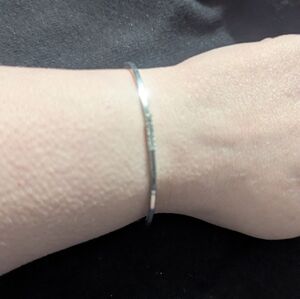 Silver Tone Clear Rhinestone Ball Cuff Bangle Statement Bracelet